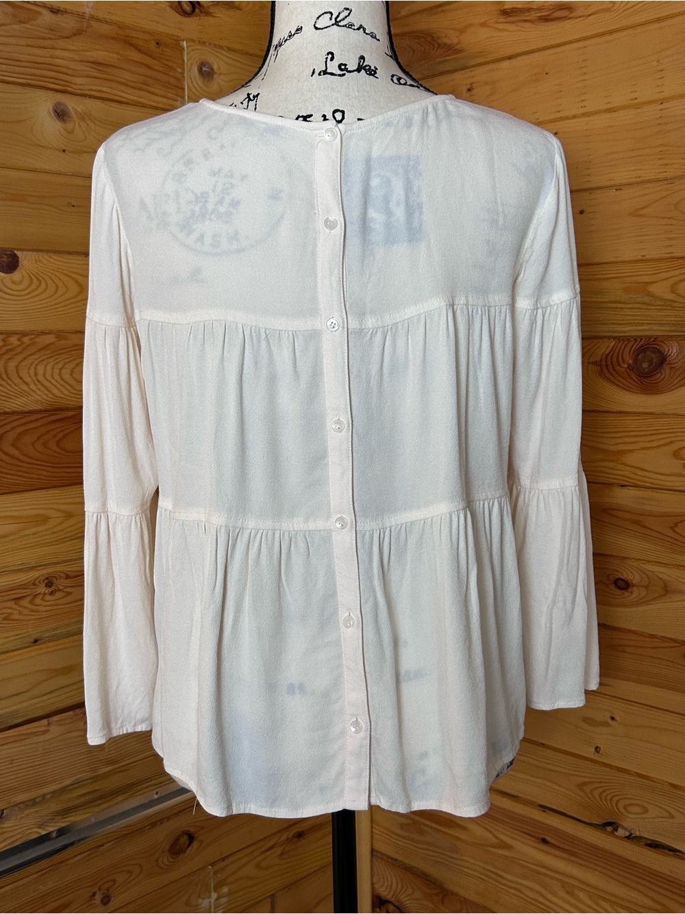 Madewell Cream Tiered Peasant Blouse - Picture 2 of 12